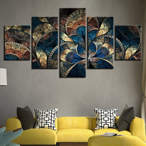 Mandala gold und blau | 5 Teile