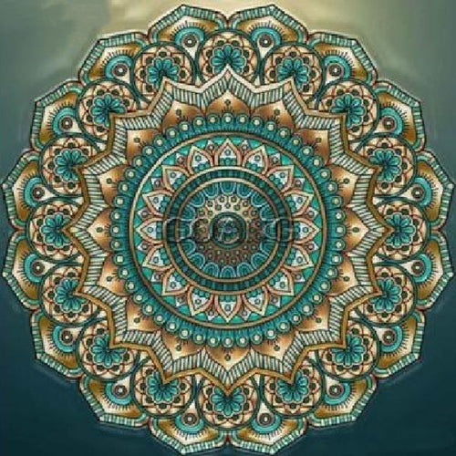 Mandala gold/blau