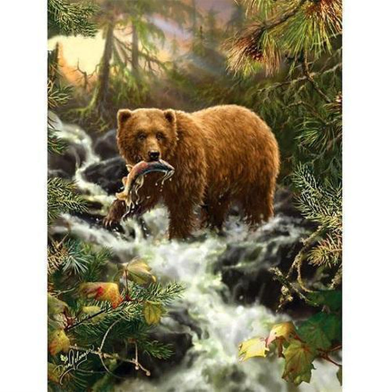 Bär mit gefangenem Fisch Diamond painting Deutschland | Diamond painting eigenes bild | Diamond painting kaufen | Diamond painting 5D | Diamond painting amazon | Diamond painting eigenes foto