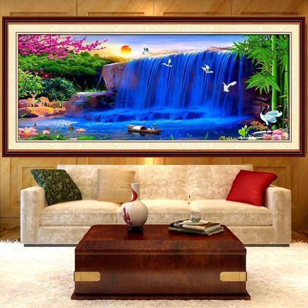 Blauer Wasserfall ab 40x100cm Diamond painting Deutschland | Diamond painting eigenes bild | Diamond painting kaufen | Diamond painting 5D | Diamond painting amazon | Diamond painting eigenes foto