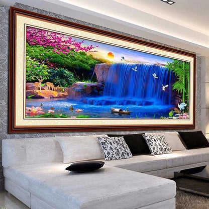 Blauer Wasserfall ab 40x100cm Diamond painting Deutschland | Diamond painting eigenes bild | Diamond painting kaufen | Diamond painting 5D | Diamond painting amazon | Diamond painting eigenes foto