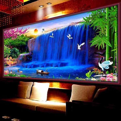 Blauer Wasserfall ab 40x100cm Diamond painting Deutschland | Diamond painting eigenes bild | Diamond painting kaufen | Diamond painting 5D | Diamond painting amazon | Diamond painting eigenes foto