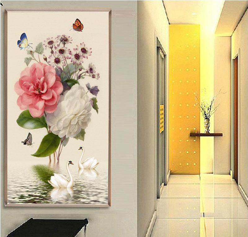 Blumen, Schwäne und Schmetterlinge ab 50x80cm Diamond painting Deutschland | Diamond painting eigenes bild | Diamond painting kaufen | Diamond painting 5D | Diamond painting amazon | Diamond painting eigenes foto