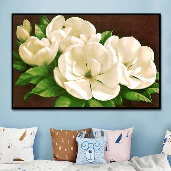 Blumen weiß ab 50x80cm Diamond painting Deutschland | Diamond painting eigenes bild | Diamond painting kaufen | Diamond painting 5D | Diamond painting amazon | Diamond painting eigenes foto