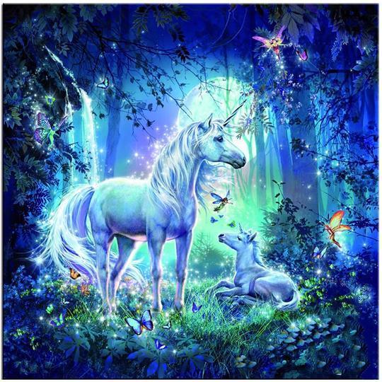 Einhorn mit Jungtier Diamond painting Deutschland | Diamond painting eigenes bild | Diamond painting kaufen | Diamond painting 5D | Diamond painting amazon | Diamond painting eigenes foto