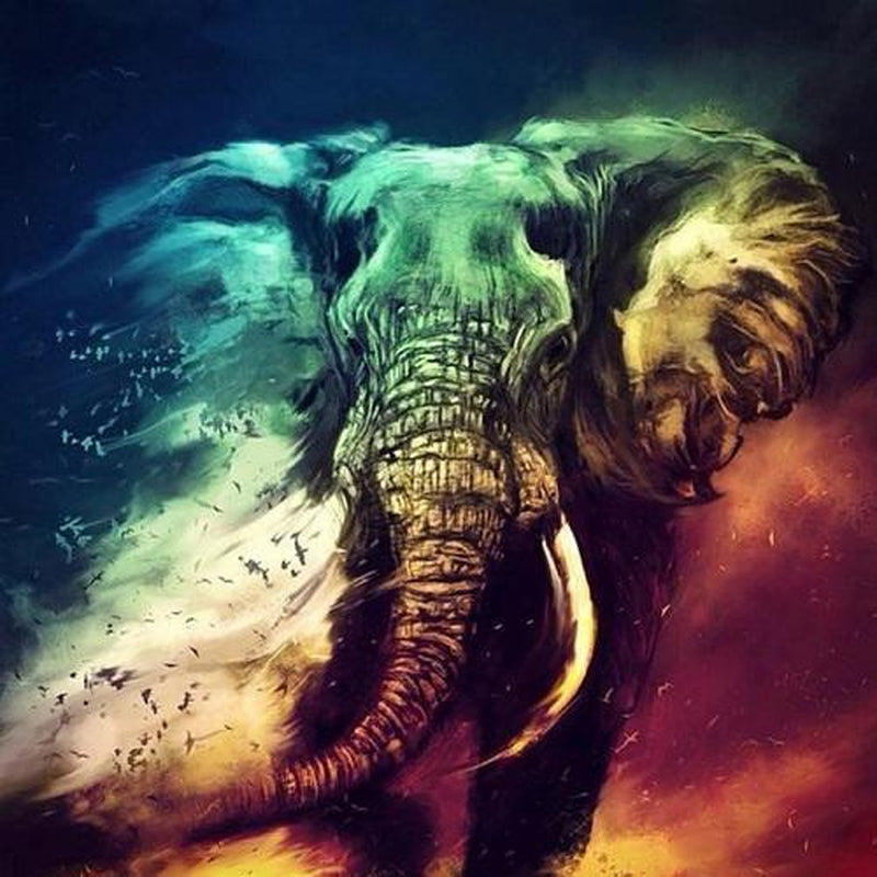 Farbiger Elefant Diamond painting Deutschland | Diamond painting eigenes bild | Diamond painting kaufen | Diamond painting 5D | Diamond painting amazon | Diamond painting eigenes foto