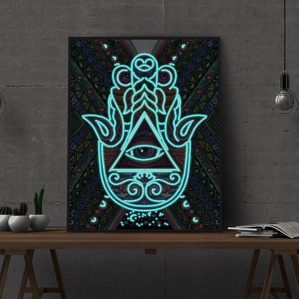Fatima-Hand | Im Dunkeln leuchtend 30x40cm Diamond painting Deutschland | Diamond painting eigenes bild | Diamond painting kaufen | Diamond painting 5D | Diamond painting amazon | Diamond painting eigenes foto