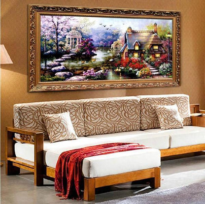 Gemütliche Hütte mit Weg über Wasser ab 50x100cm Diamond painting Deutschland | Diamond painting eigenes bild | Diamond painting kaufen | Diamond painting 5D | Diamond painting amazon | Diamond painting eigenes foto