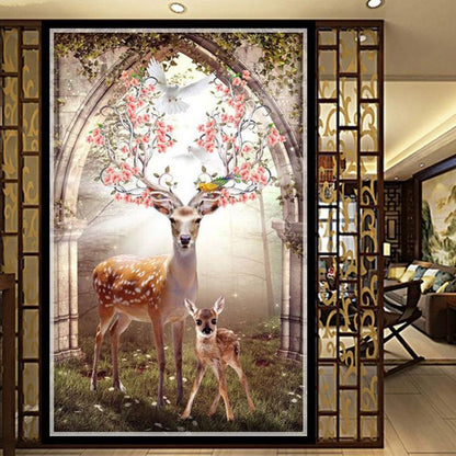 Hirsch mit Jungtier ab 50x80cm Diamond painting Deutschland | Diamond painting eigenes bild | Diamond painting kaufen | Diamond painting 5D | Diamond painting amazon | Diamond painting eigenes foto