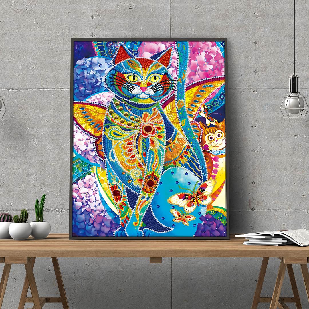 Katze | Im Dunkeln leuchtend 30x40cm Diamond painting Deutschland | Diamond painting eigenes bild | Diamond painting kaufen | Diamond painting 5D | Diamond painting amazon | Diamond painting eigenes foto