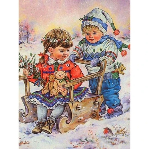 Kinder im Schnee Diamond painting Deutschland | Diamond painting eigenes bild | Diamond painting kaufen | Diamond painting 5D | Diamond painting amazon | Diamond painting eigenes foto