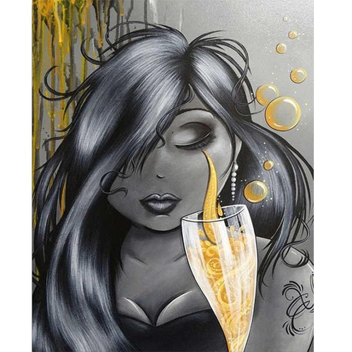 Mollige Damen | Mit Champagner Diamond painting Deutschland | Diamond painting eigenes bild | Diamond painting kaufen | Diamond painting 5D | Diamond painting amazon | Diamond painting eigenes foto