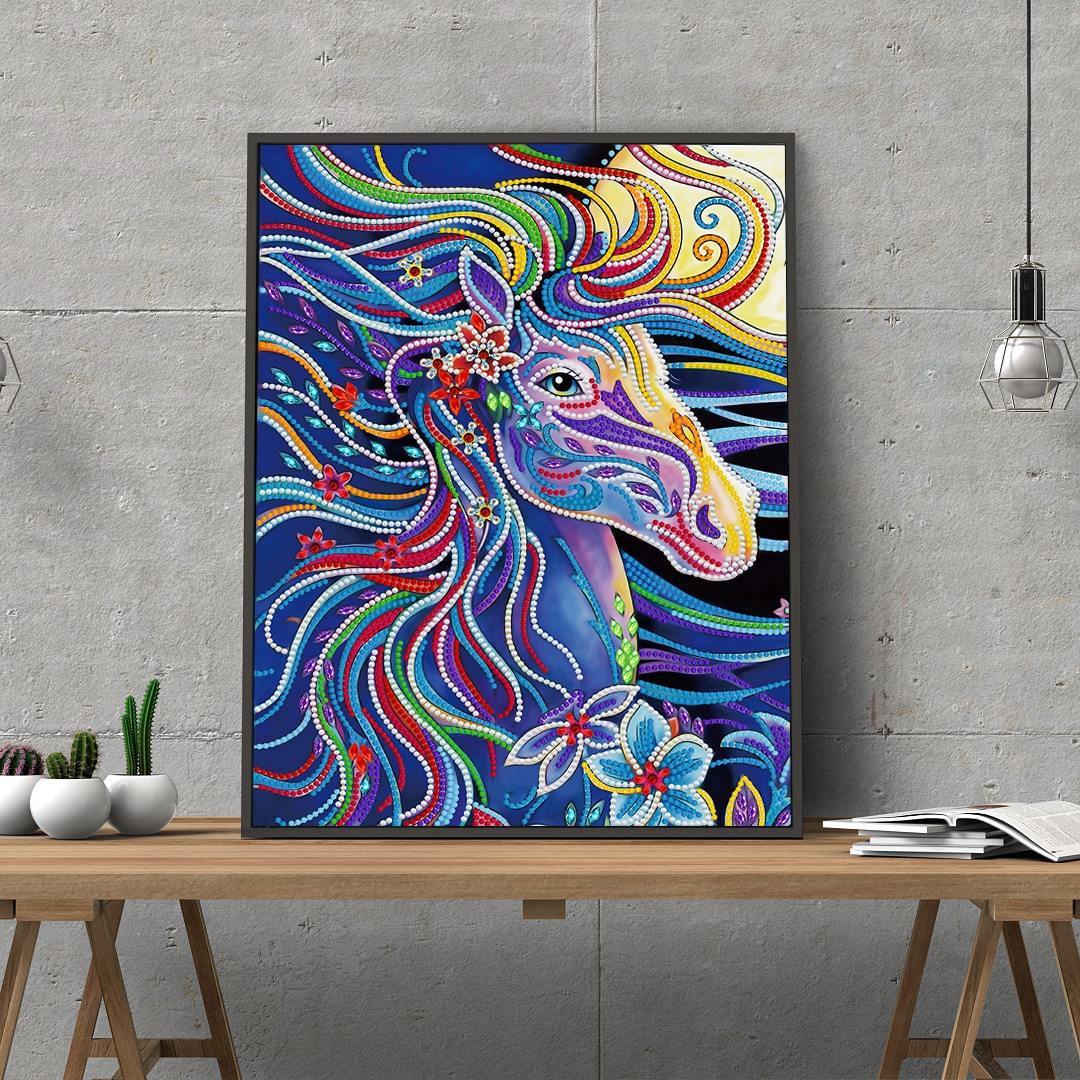 Pferd 2 | Im Dunkeln leuchtend 30x40cm Diamond painting Deutschland | Diamond painting eigenes bild | Diamond painting kaufen | Diamond painting 5D | Diamond painting amazon | Diamond painting eigenes foto