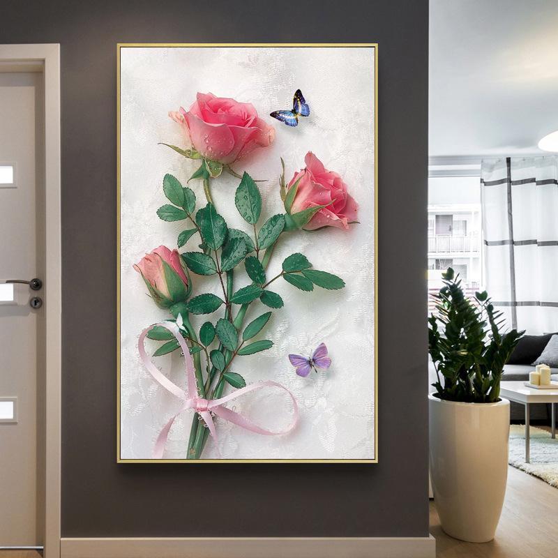 Rosen mit Schmetterlingen ab 50x80cm Diamond painting Deutschland | Diamond painting eigenes bild | Diamond painting kaufen | Diamond painting 5D | Diamond painting amazon | Diamond painting eigenes foto