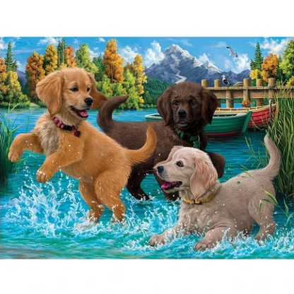 Spielende Hunde Diamond painting Deutschland | Diamond painting eigenes bild | Diamond painting kaufen | Diamond painting 5D | Diamond painting amazon | Diamond painting eigenes foto