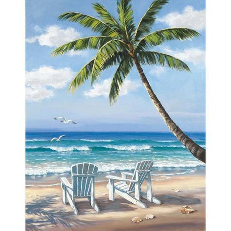 Strand mit Palme Diamond painting Deutschland | Diamond painting eigenes bild | Diamond painting kaufen | Diamond painting 5D | Diamond painting amazon | Diamond painting eigenes foto