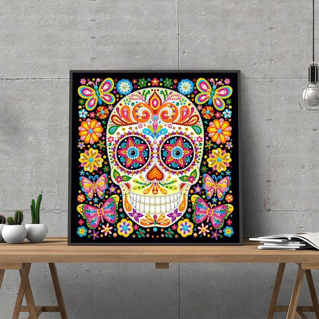Totenkopf | Im Dunkeln leuchtend 30x30cm Diamond painting Deutschland | Diamond painting eigenes bild | Diamond painting kaufen | Diamond painting 5D | Diamond painting amazon | Diamond painting eigenes foto