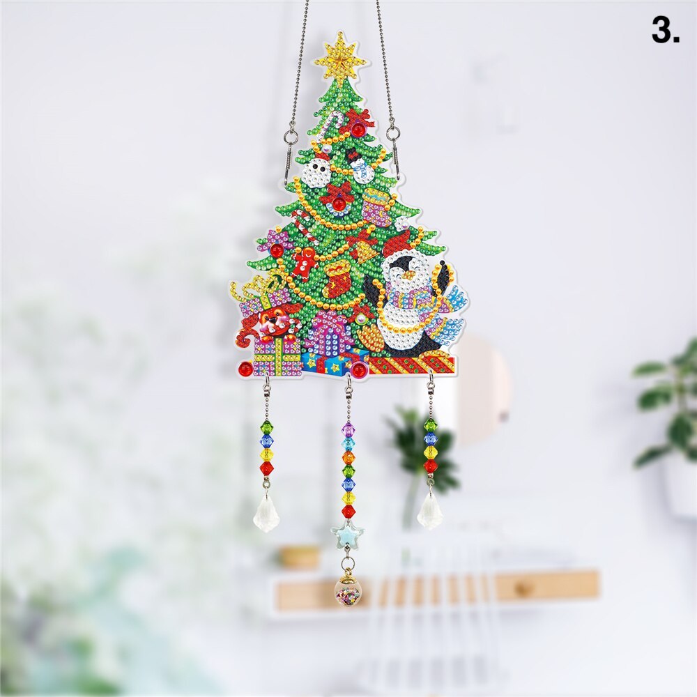 Ellxen 6x Diamond Painting Weihnachtsanhänger - 5D DIY Set Für Baumdekoration