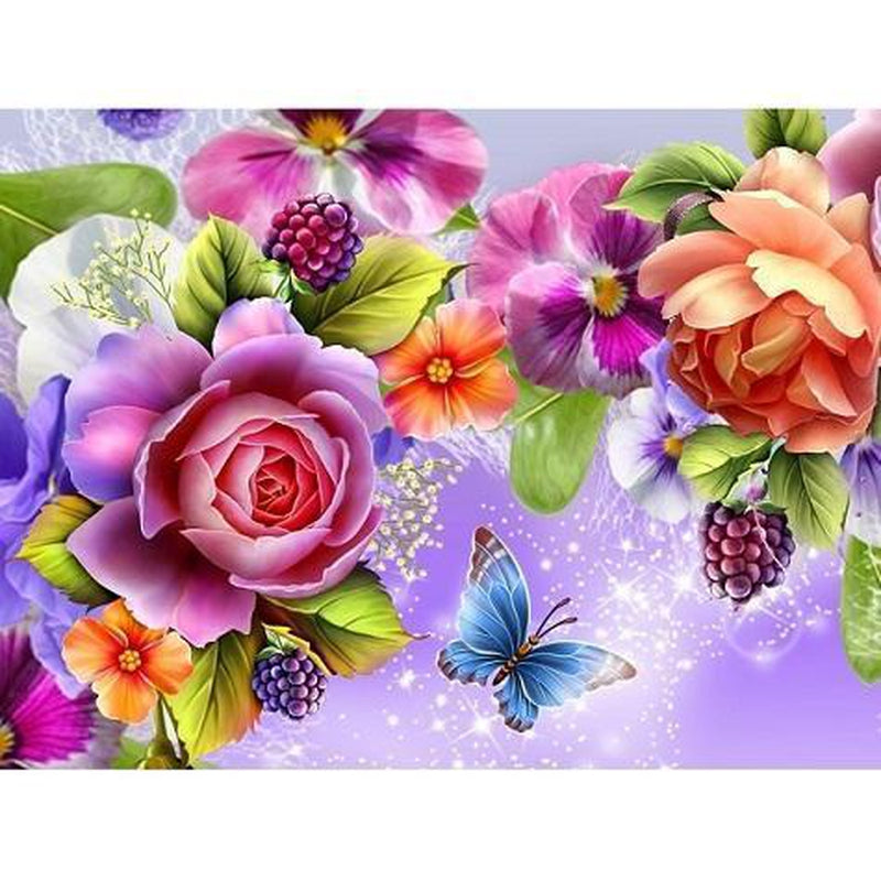 Verschiedenfarbige Blumen Diamond painting Deutschland | Diamond painting eigenes bild | Diamond painting kaufen | Diamond painting 5D | Diamond painting amazon | Diamond painting eigenes foto