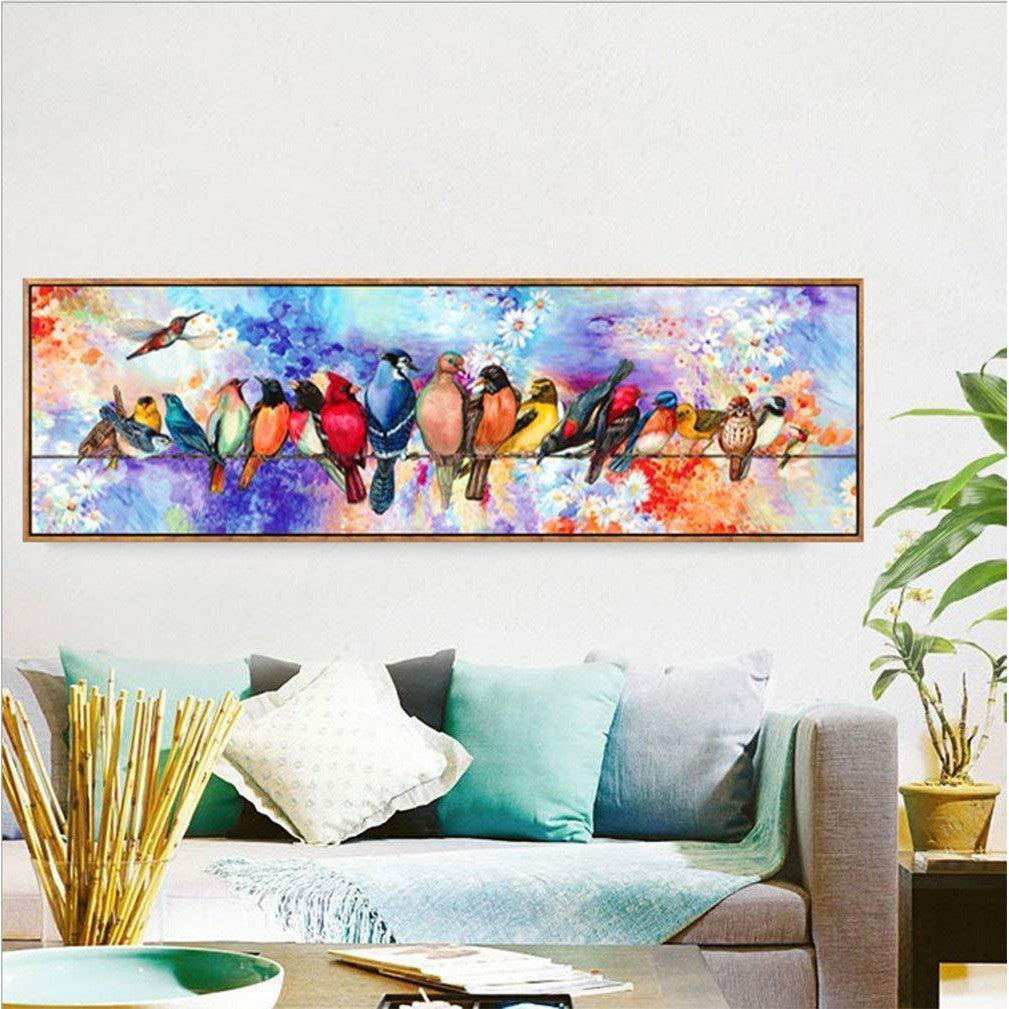 Vögel auf der Wäscheleine 40x120cm Diamond painting Deutschland | Diamond painting eigenes bild | Diamond painting kaufen | Diamond painting 5D | Diamond painting amazon | Diamond painting eigenes foto