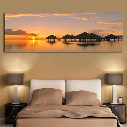 Zonsondergang water 40x120cm Diamond painting | Eigen foto | Dieren | Kopen | Dikke dames | Action | Nederland | Steentjes | Diamant | De Diamond Painter